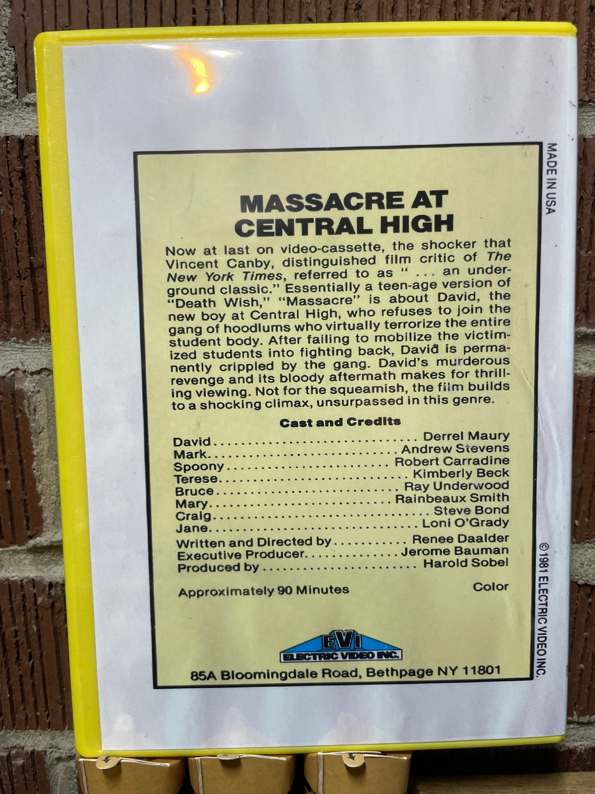 Massacre At Central High DVD Cult Horror